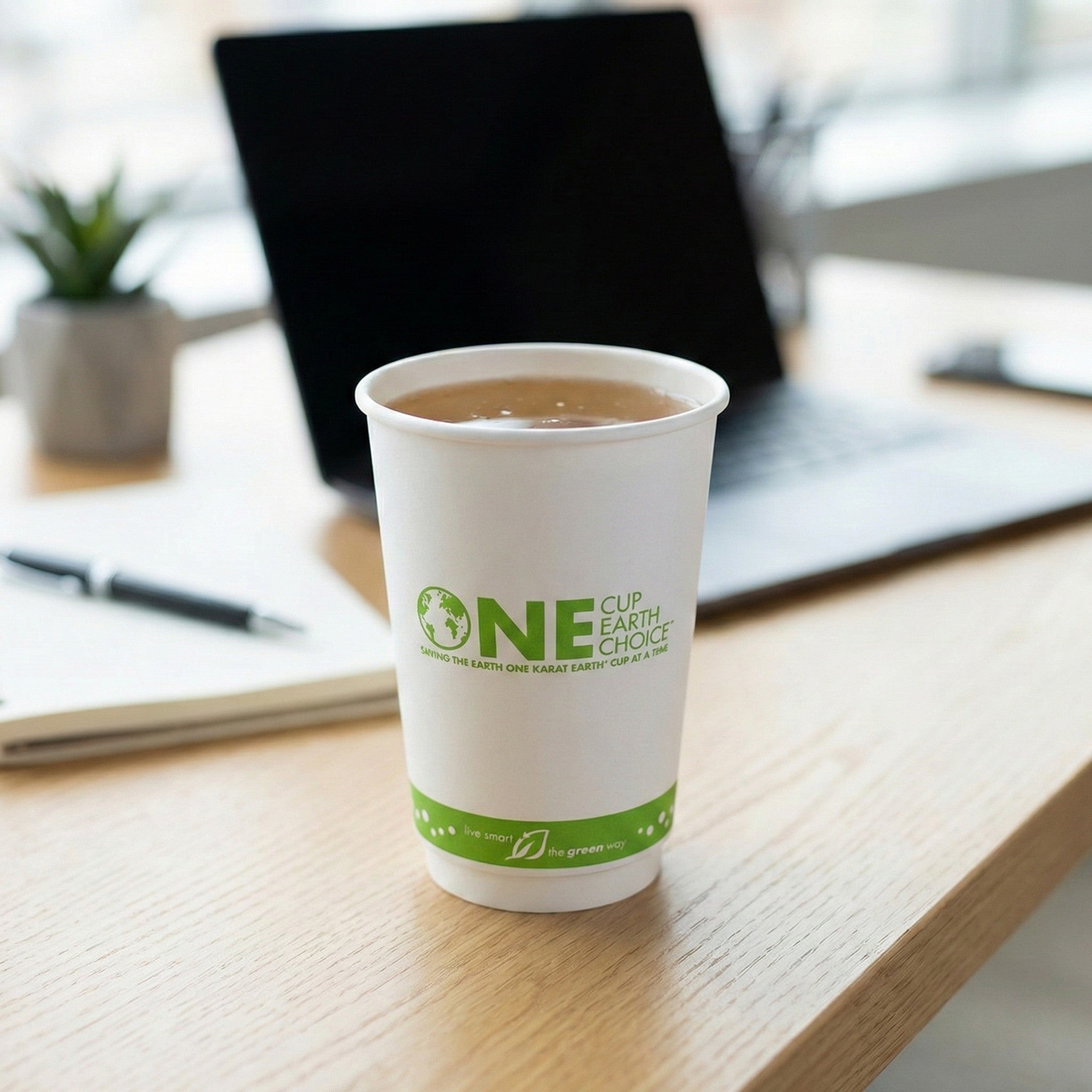 Karat Earth 16oz Eco-Friendly Insulated Paper Hot Cups (90 mm), Generic Print - 500 pcs