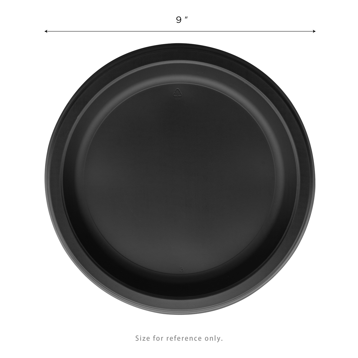 Karat Earth 9" Mineral Filled PP Round Plate, Black, 1 compartment - 500 pcs