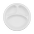 Karat Earth 3 Compartments, 10.25" Mineral Filled PP Round Plates, White - 500 pcs