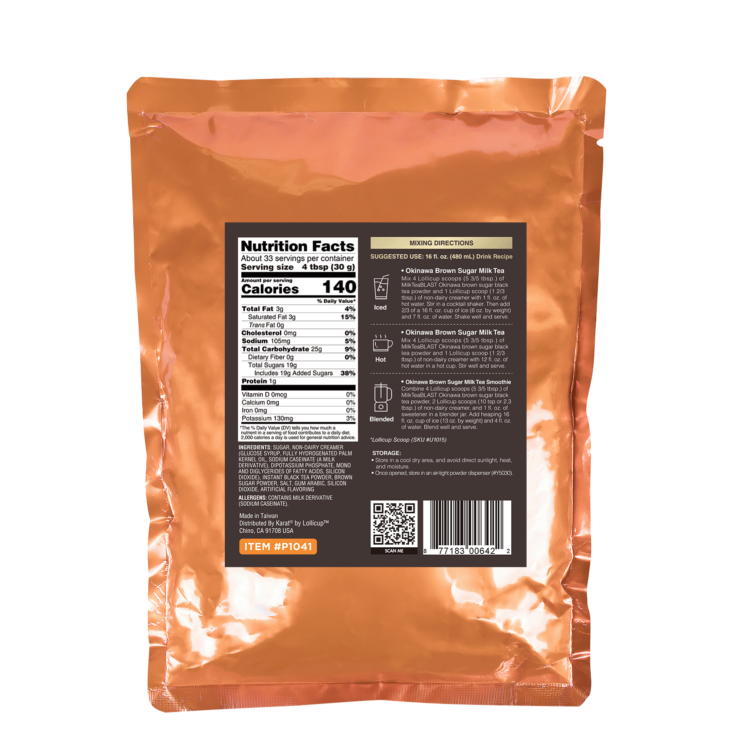 MilkTeaBLAST Okinawa Brown Sugar Powder - Bag (2.2 lbs)