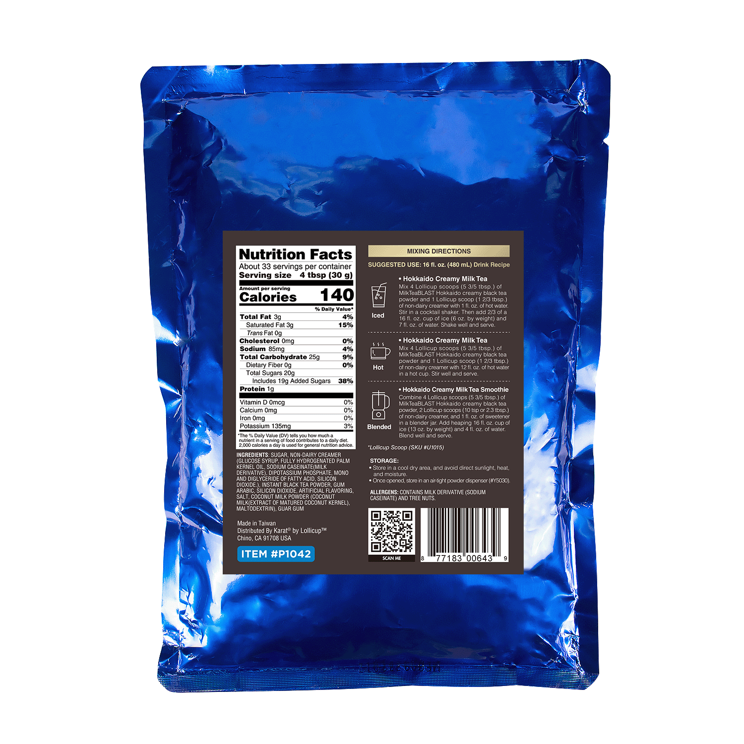 MilkTeaBLAST Hokkaido Creamy Milk Powder - Bag (2.2 lbs)
