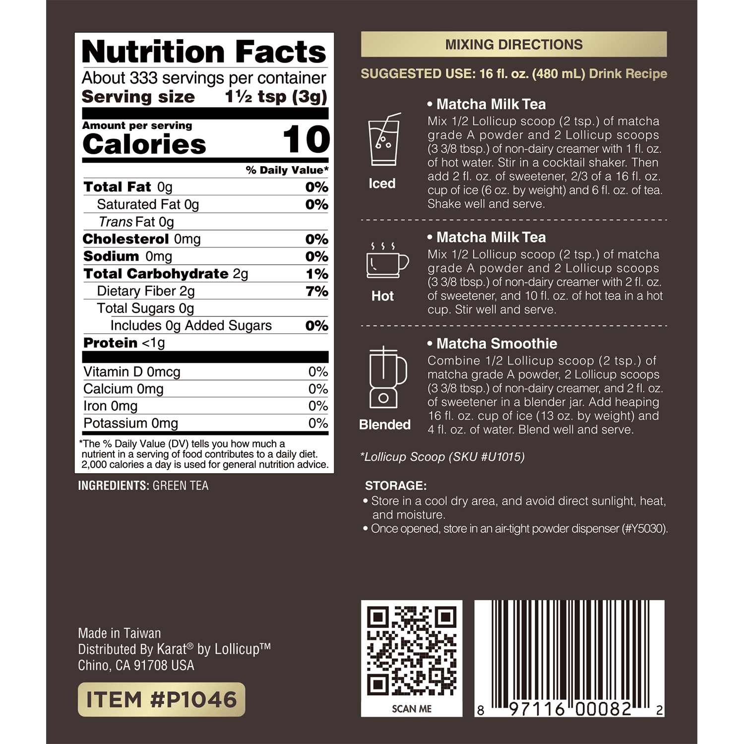 Matcha Green Tea (Grade A) Powder - Bag (2.2 lbs)