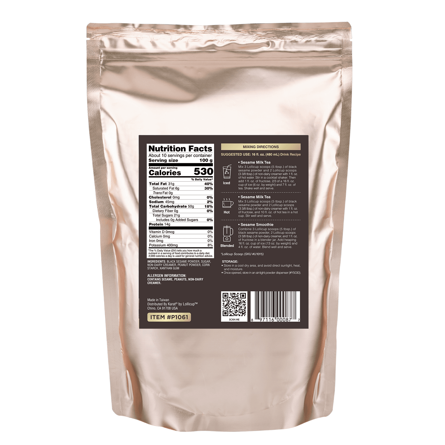 Black Sesame Powder - Bag (2.2 lbs)