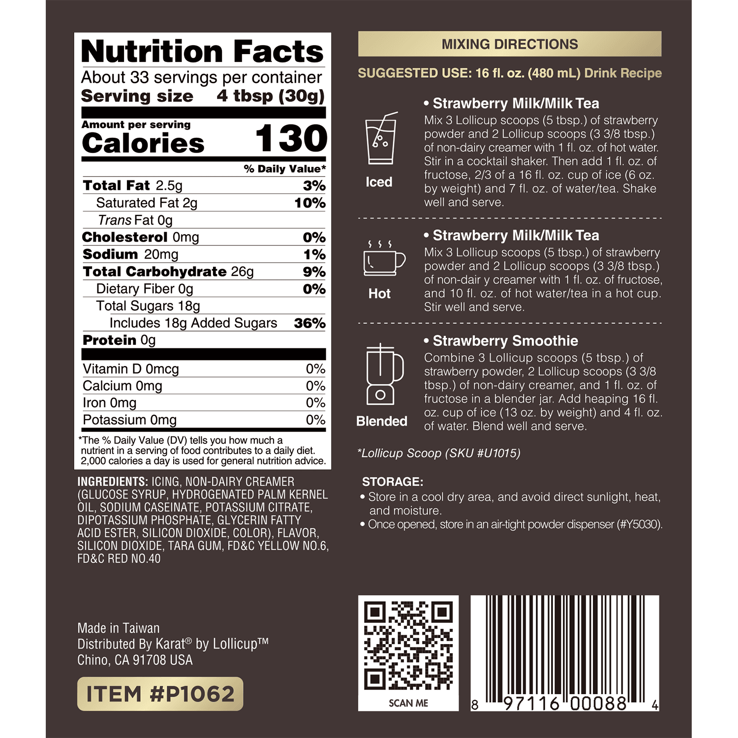 Strawberry Powder - Bag (2.2 lbs)