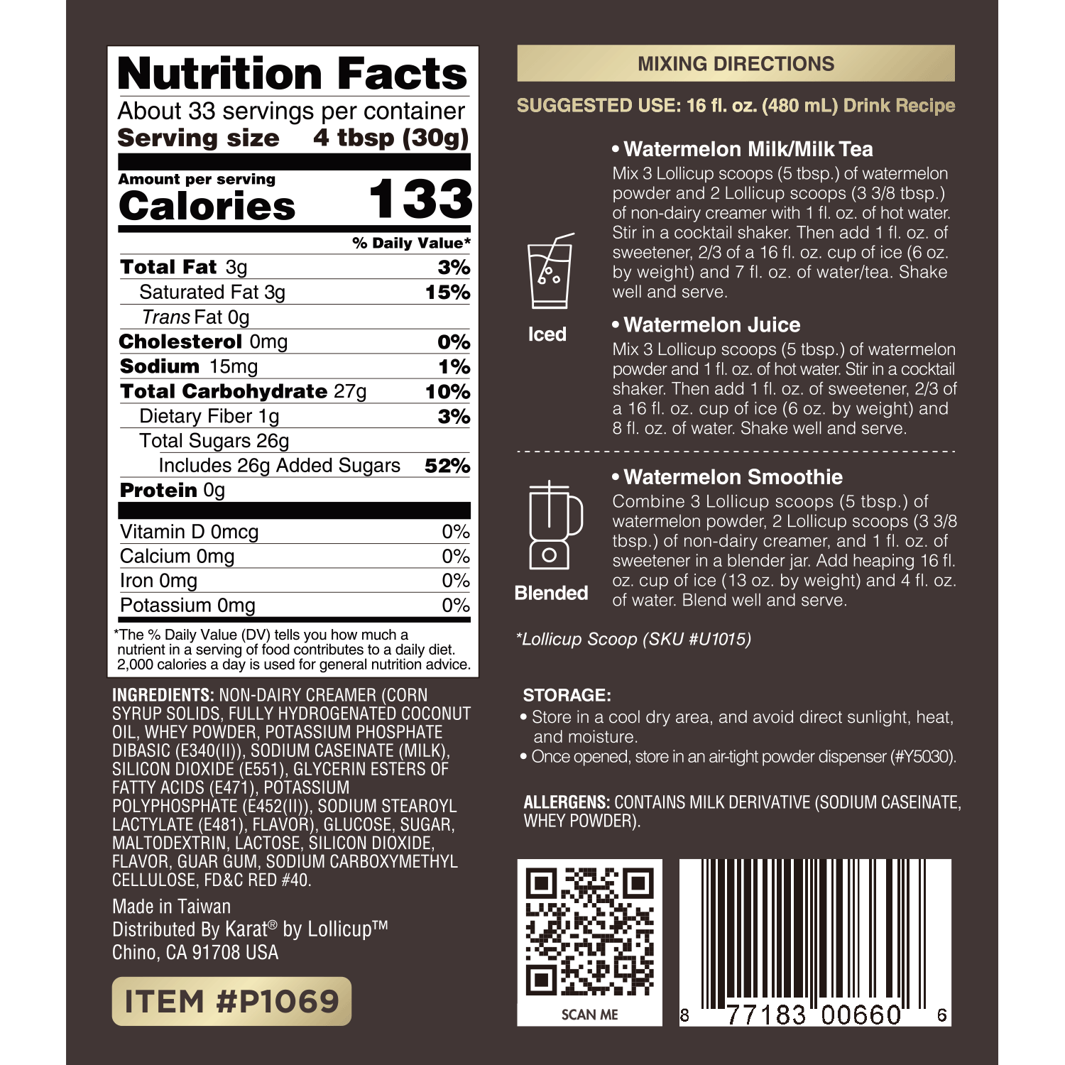 Watermelon Powder - Bag (2.2 lbs)