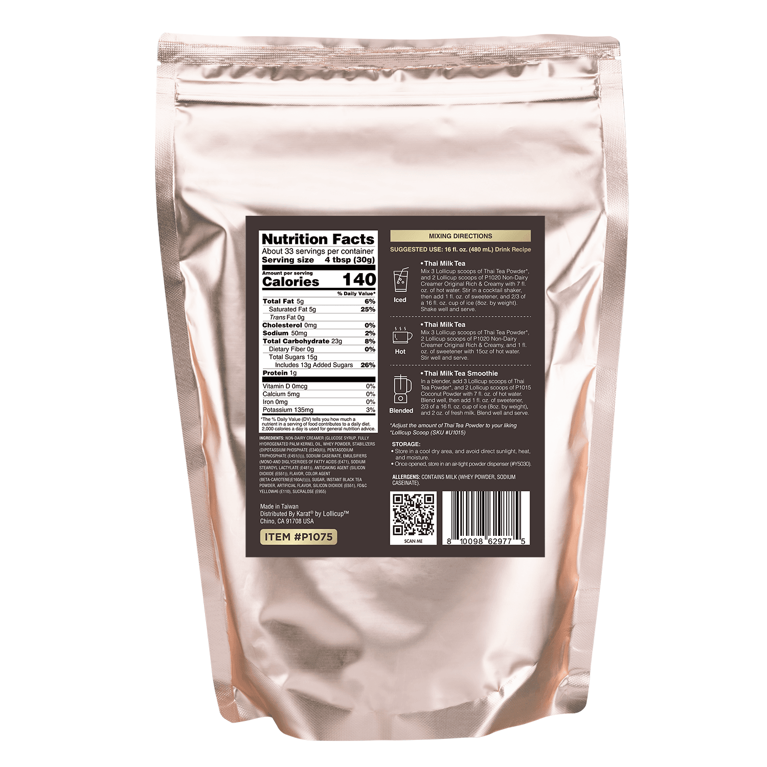 Thai Tea Powder - Bag (2.2 lbs)