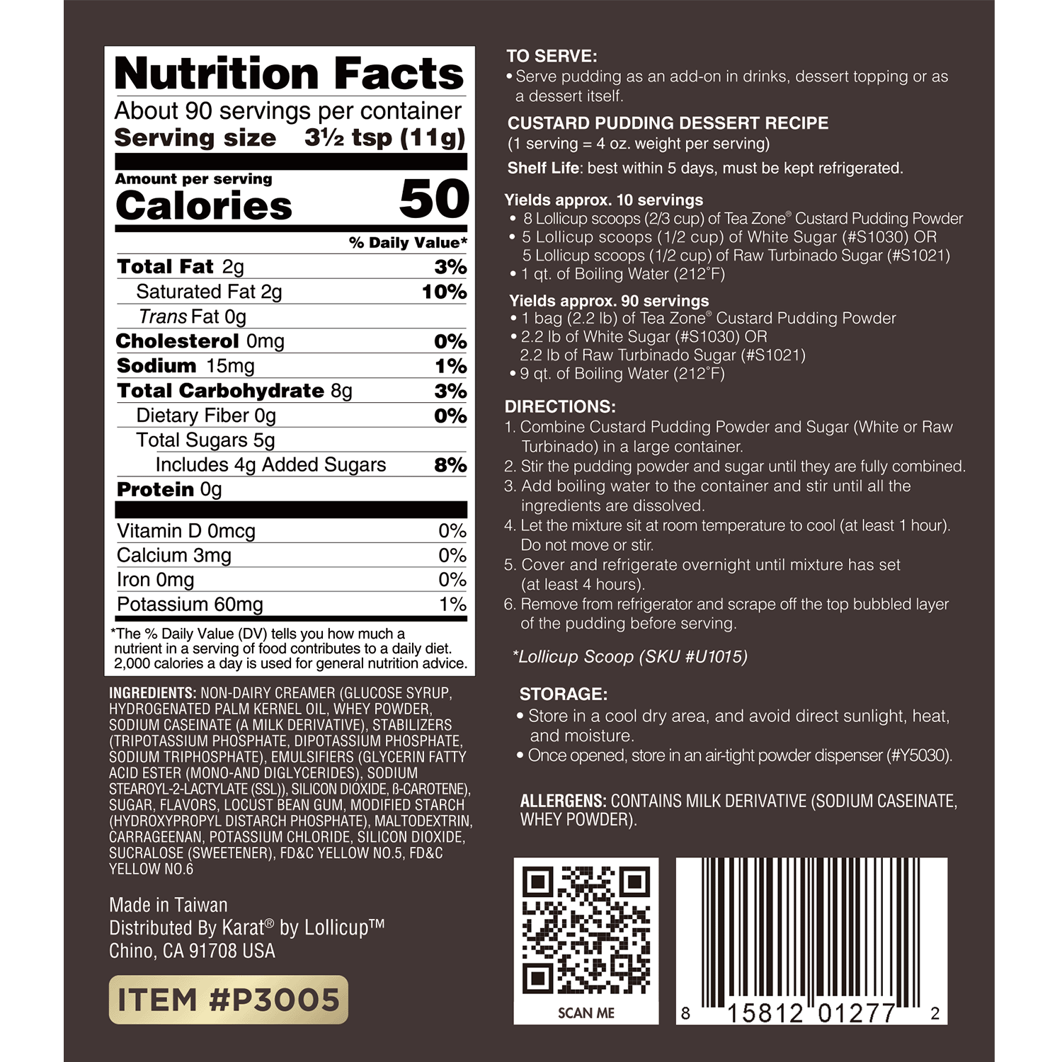 Custard Pudding Mix - Bag (2.2 lbs)