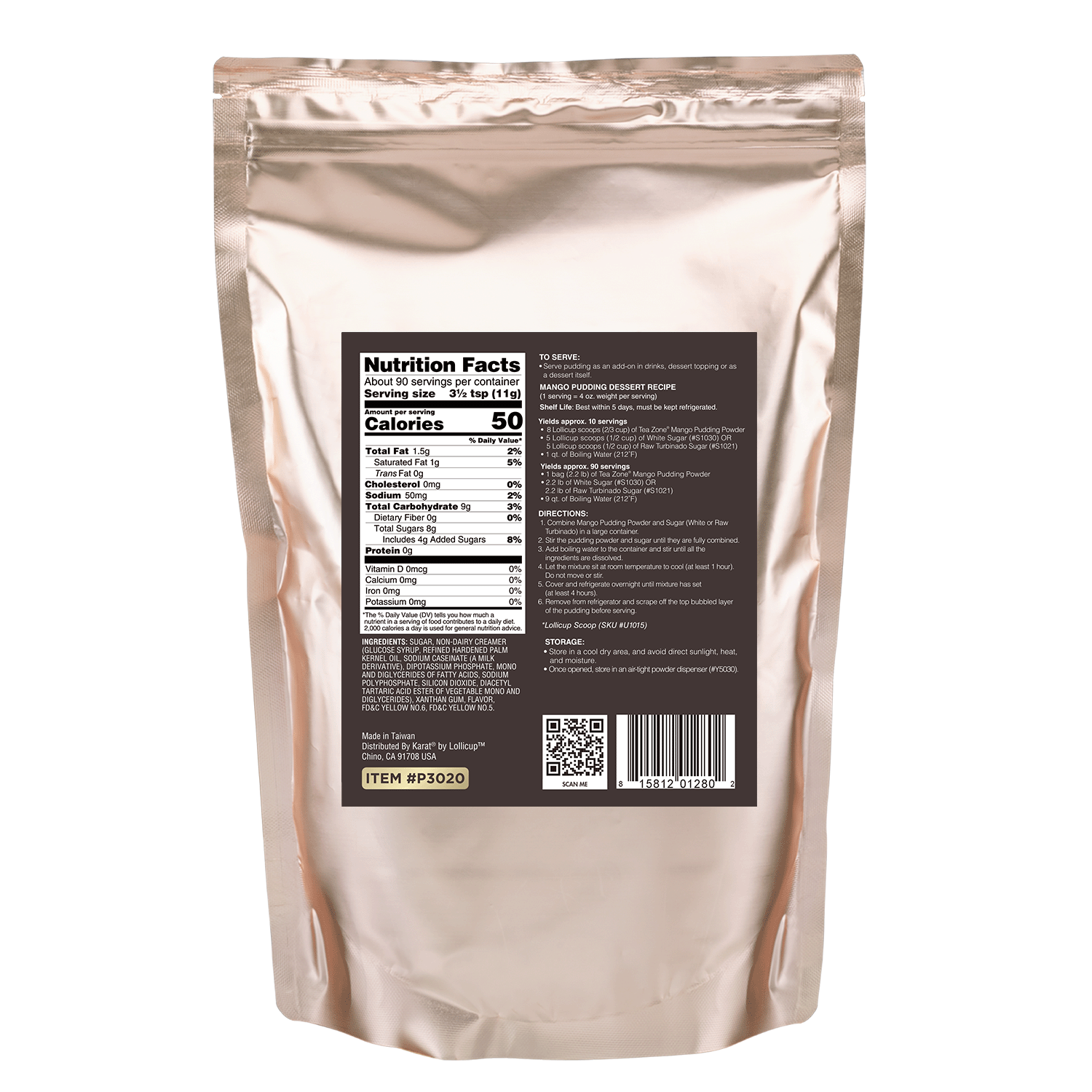 Mango Pudding Mix Powder - Bag (2.2 lbs)