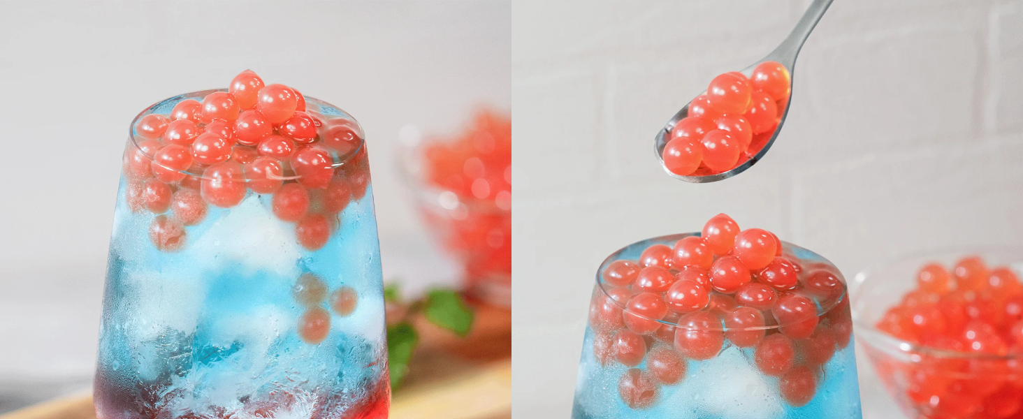 Boba Bubble Popping Bursting Pearls Sinkers AddOns Fruit Flavors Tea Dessert 7lb Boba Bubble Popping Bursting Pearls Sinkers AddOns Fruit Flavors Tea Dessert 7lb