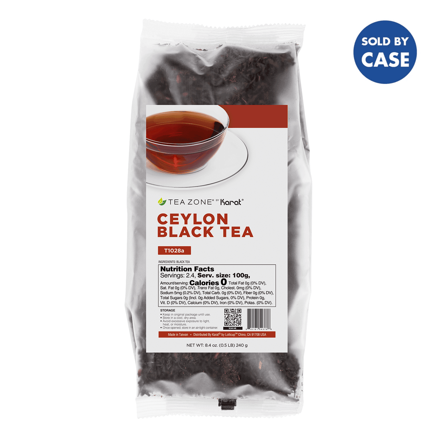 Tea Zone Ceylon Black Tea Leaves - Case of 25 bags