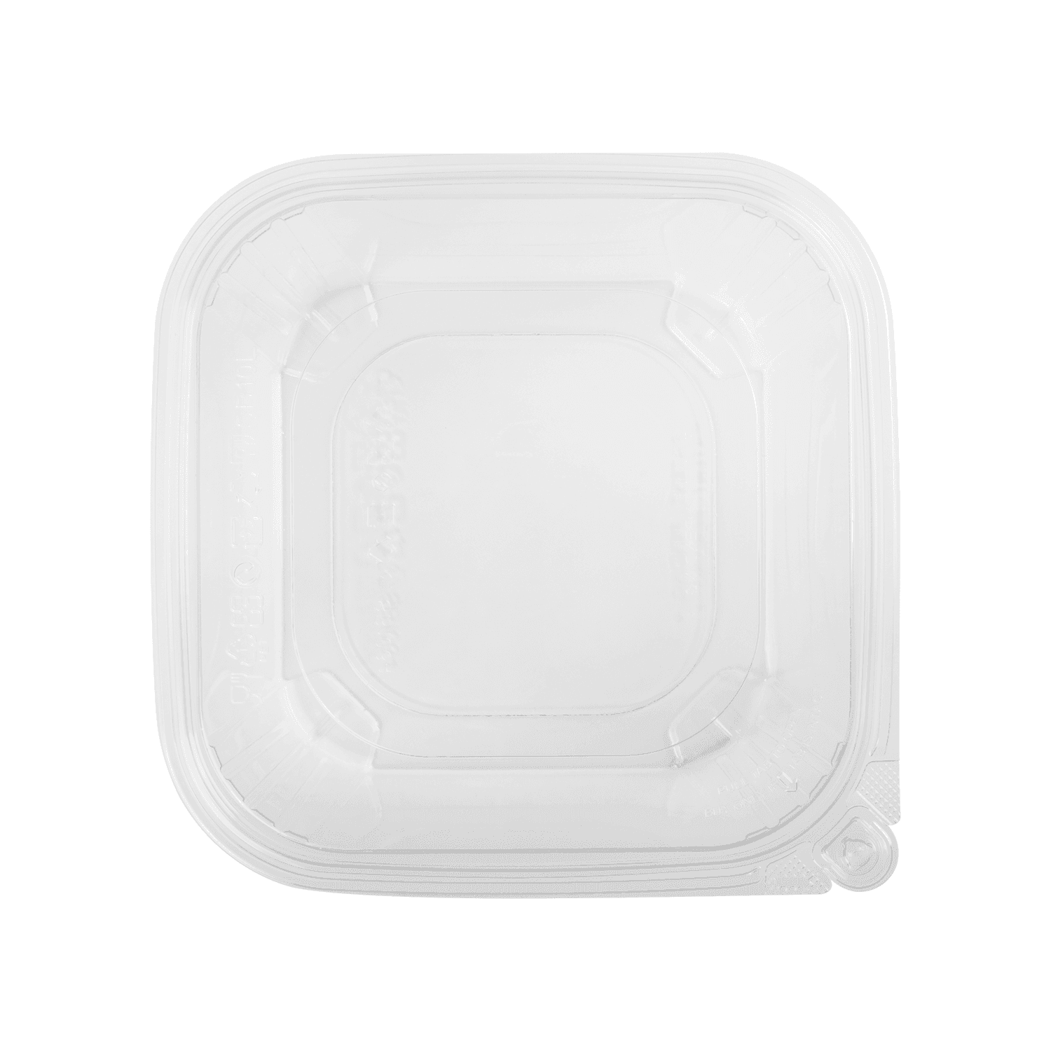 Clear Karat 64 oz PET Tamper Resistant Deli Container with Flat Lid  top view
