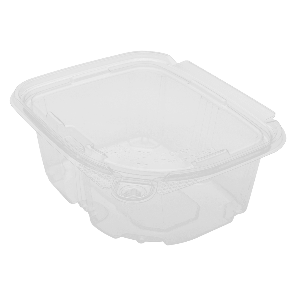 Choice 16 oz. Clear RPET Hinged Deli Container - 200/Case