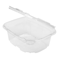 [200 ct] 16 oz PET Plastic Tamper Resistant Hinged Deli Containers wit ...