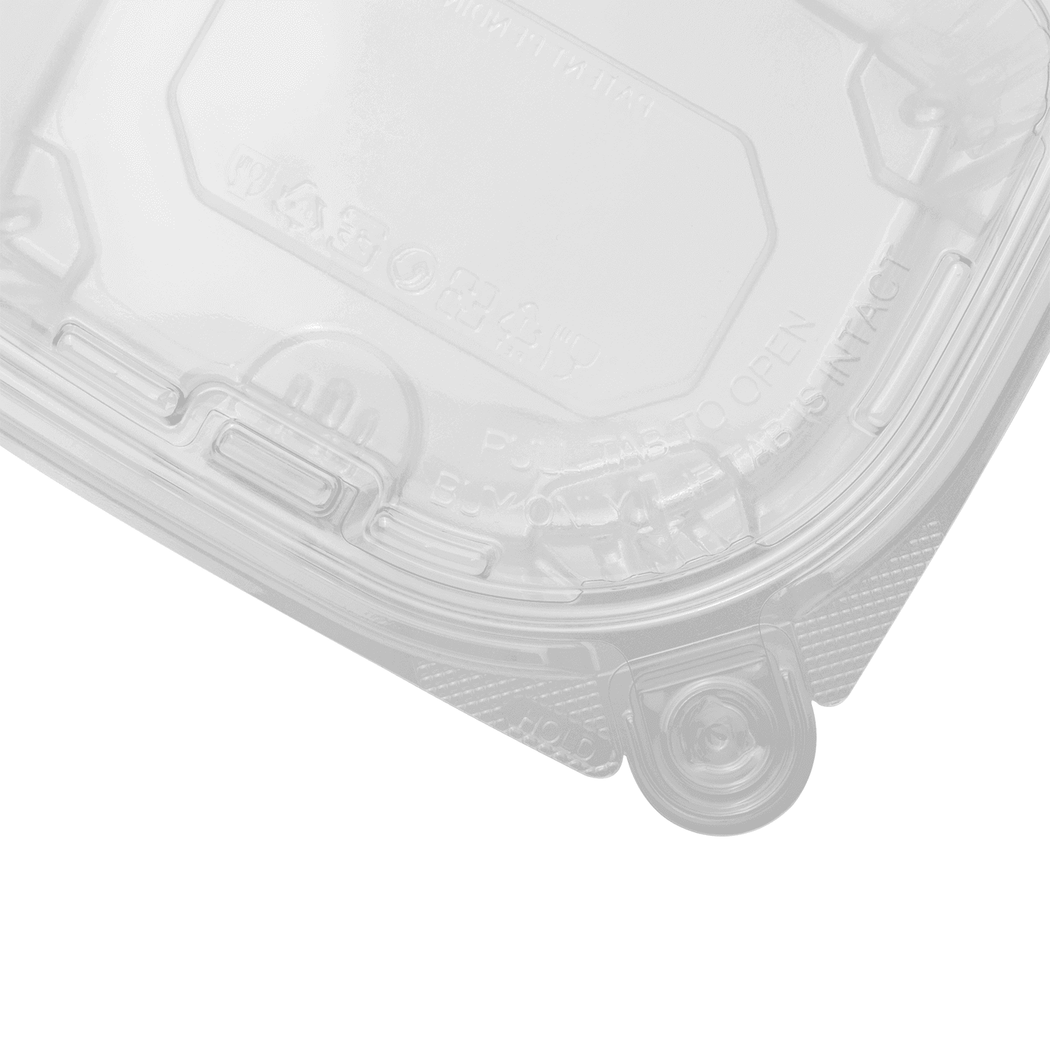 Karat 16oz PET Plastic Tamper Resistant Hinged Deli Container with Lid - 200 pcs