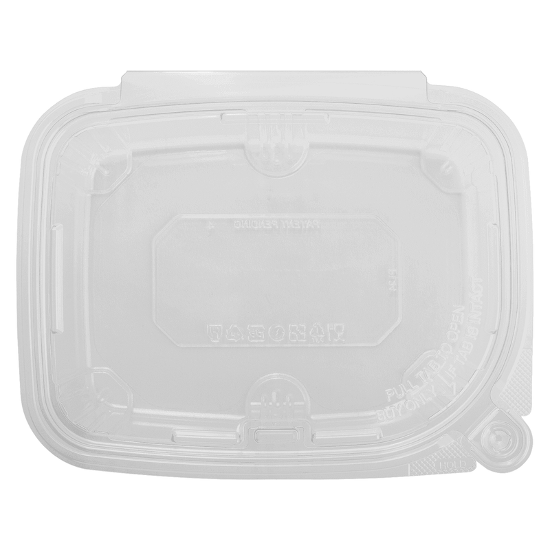 Tamper Tek 24 oz Rectangle Clear Plastic Container - with Lid,  Tamper-Evident, 2 Compartments - 7 1/