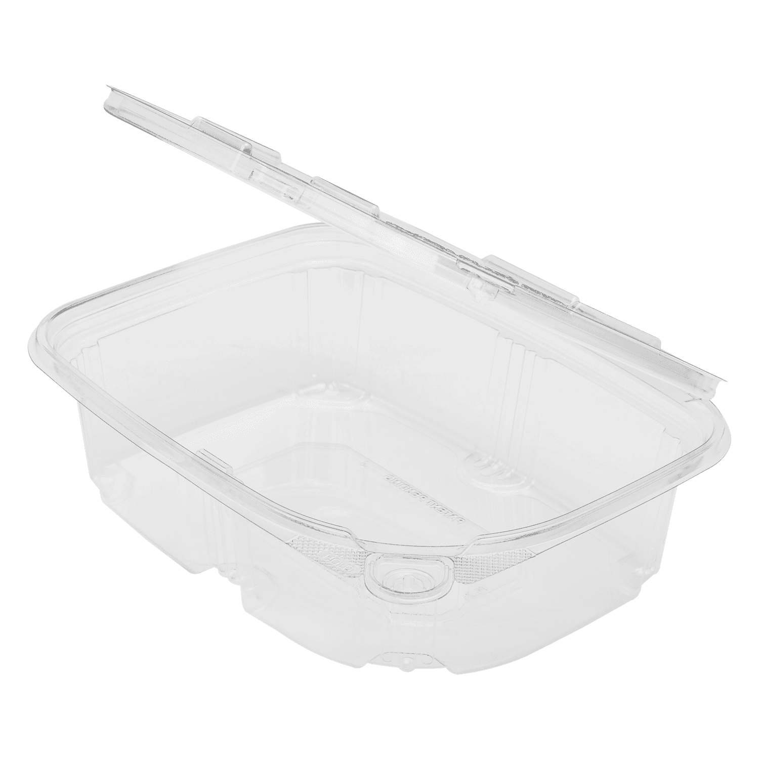 24oz PET Plastic Tamper Resistant Hinged Deli Container with Lid - 200 sets