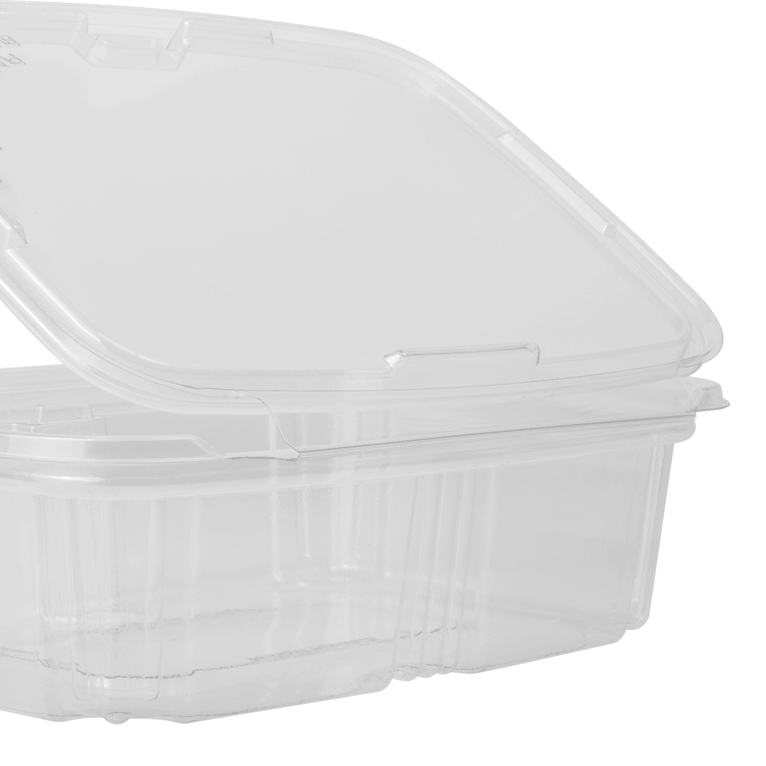 24oz PET Plastic Tamper Resistant Hinged Deli Container with Lid - 200 sets