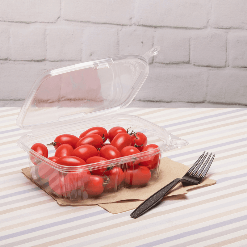 Karat Earth 24oz PLA Hinged Deli Container - 200 Pcs, Clear