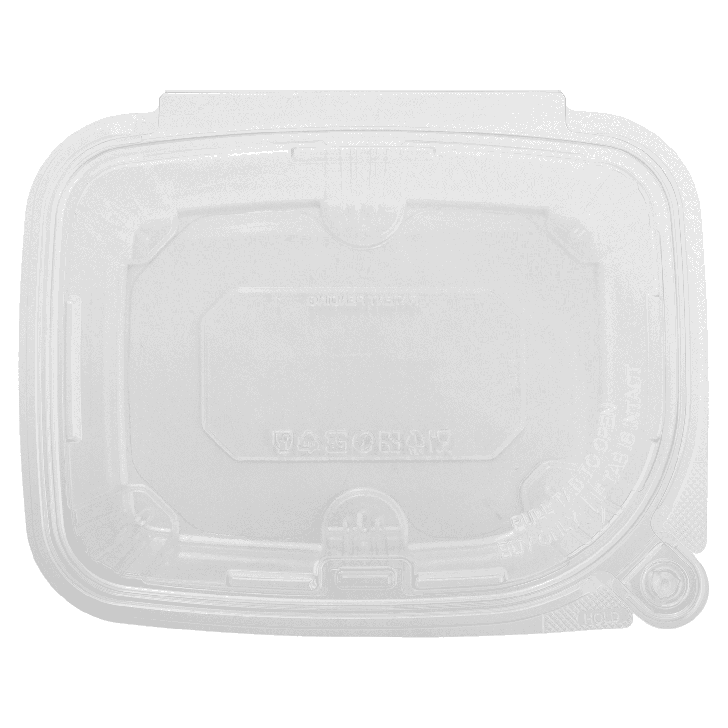 32oz PET Plastic Tamper Resistant Hinged Deli Container with Lid - 200 sets