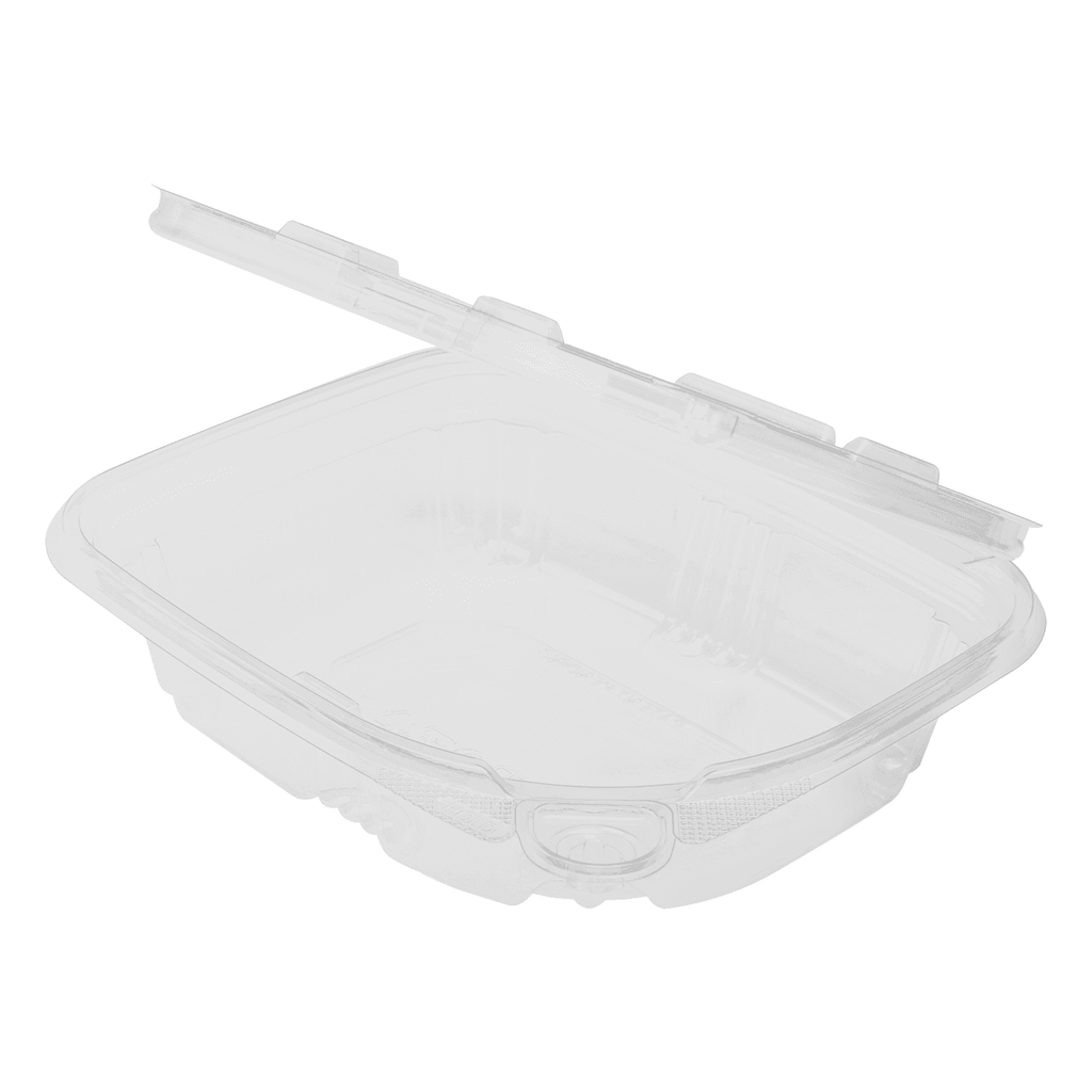 8oz Clear PP Plastic Square Snap-Lock Containers (Tamper-Evident Lid) - Clear