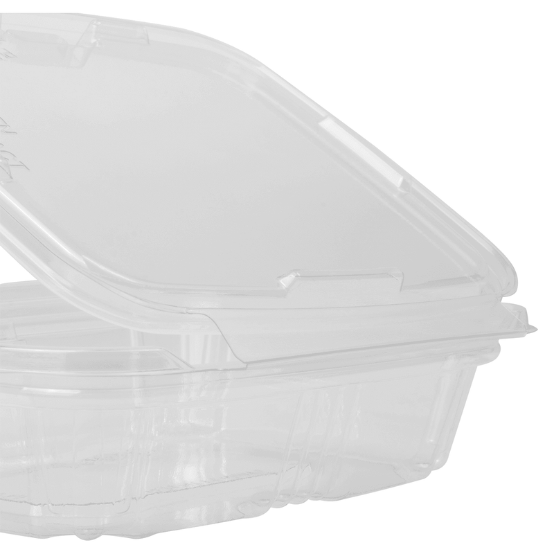 Karat 16 oz PET Plastic Tamper Resistant Hinged Deli Container with Lid -  200 pcs