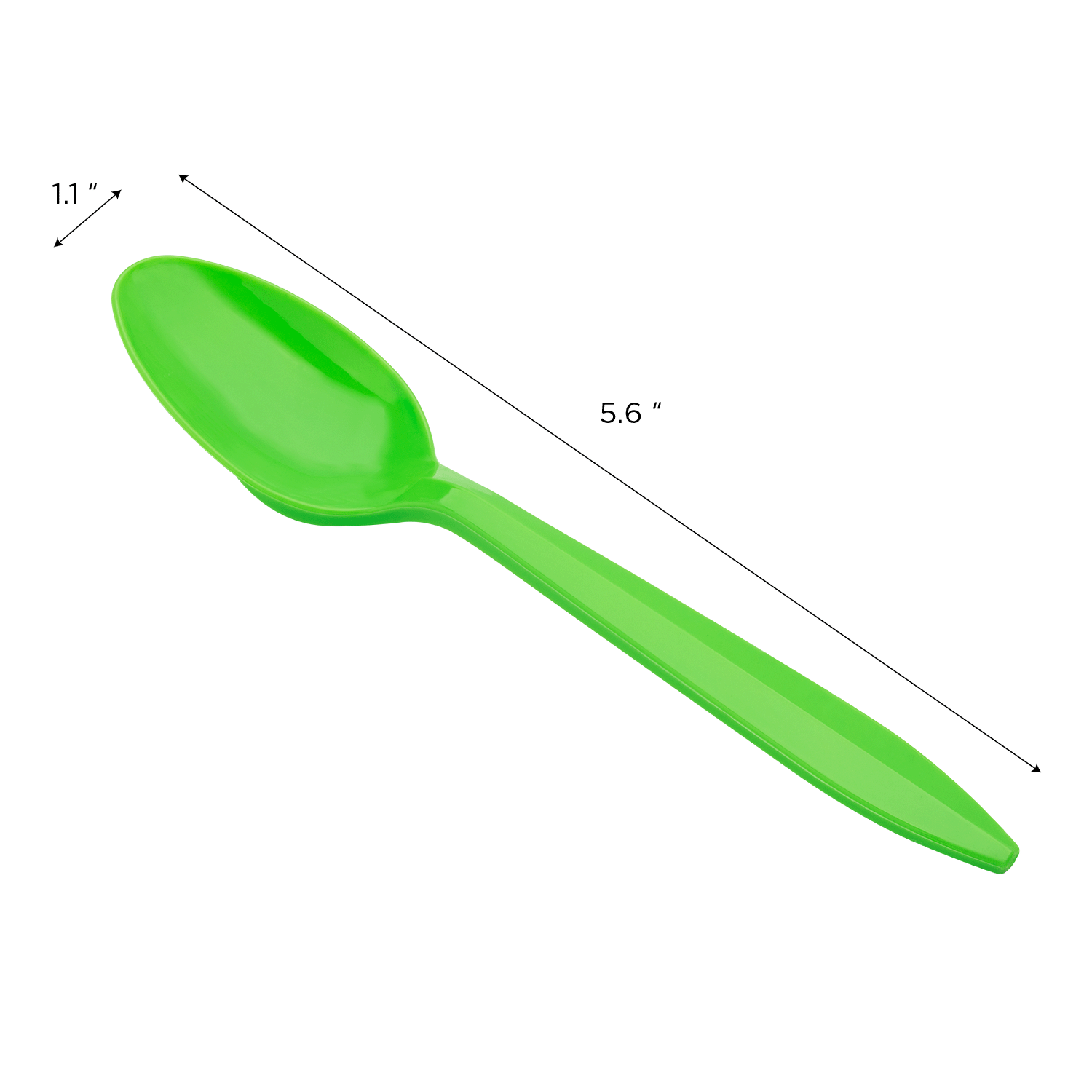 [1,000 ct] PP Plastic Medium Weight Tea Spoons, Green