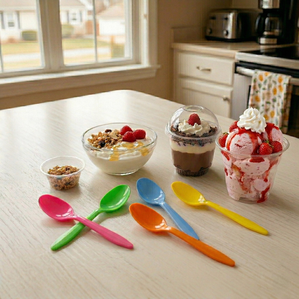 [1,000 ct] Plastic Tea Spoons | Medium Weight (Rainbow) – LollicupStore