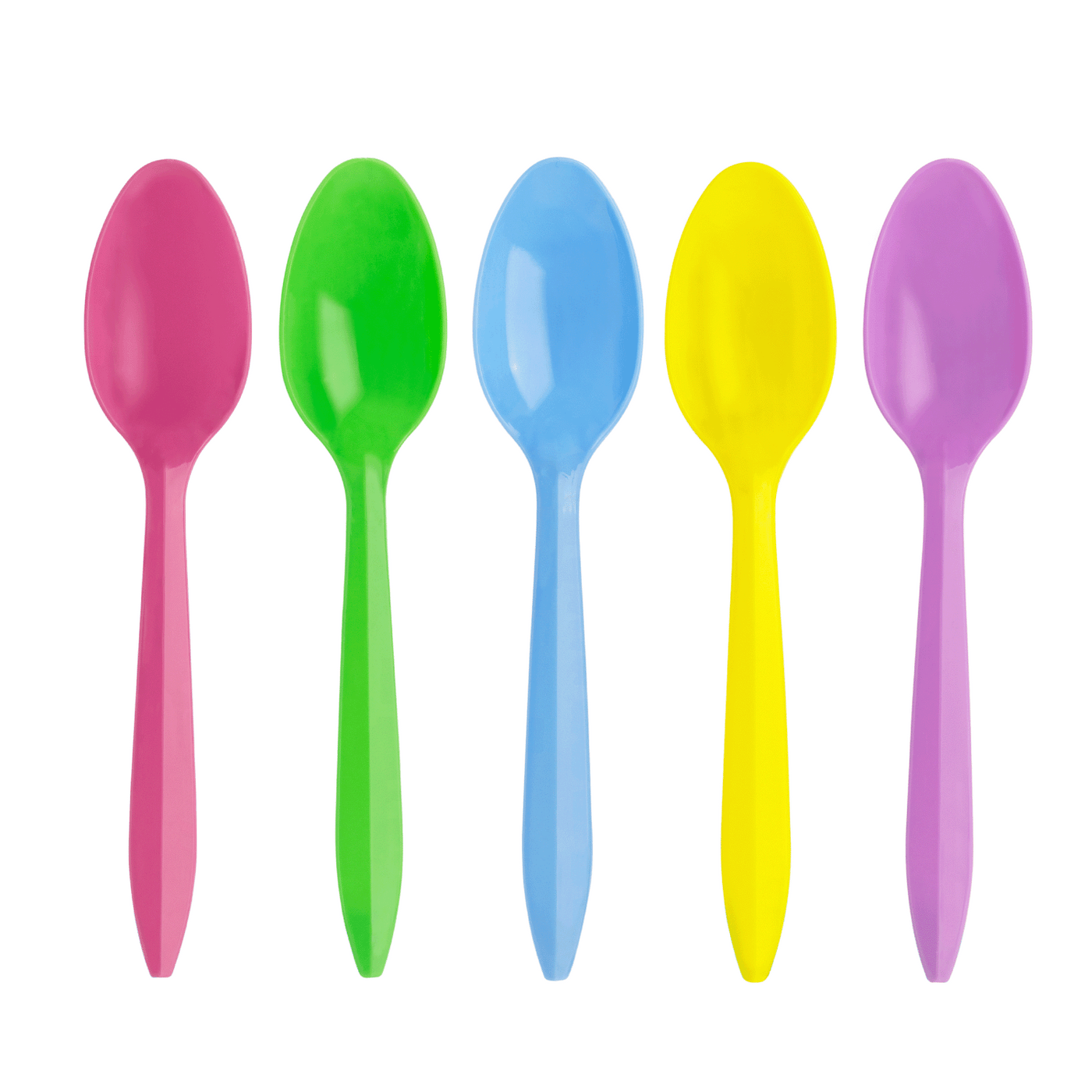 [1,000 ct] Plastic Tea Spoons | Medium Weight (Rainbow) – LollicupStore