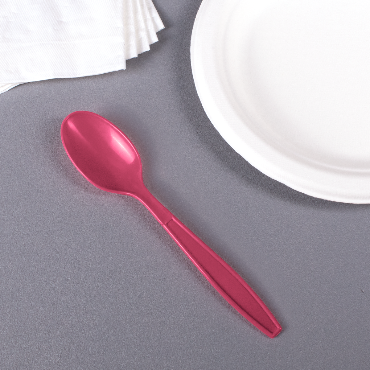 [1,000 ct] PP Plastic Extra Heavy Weight Tea Spoons, Pink – LollicupStore