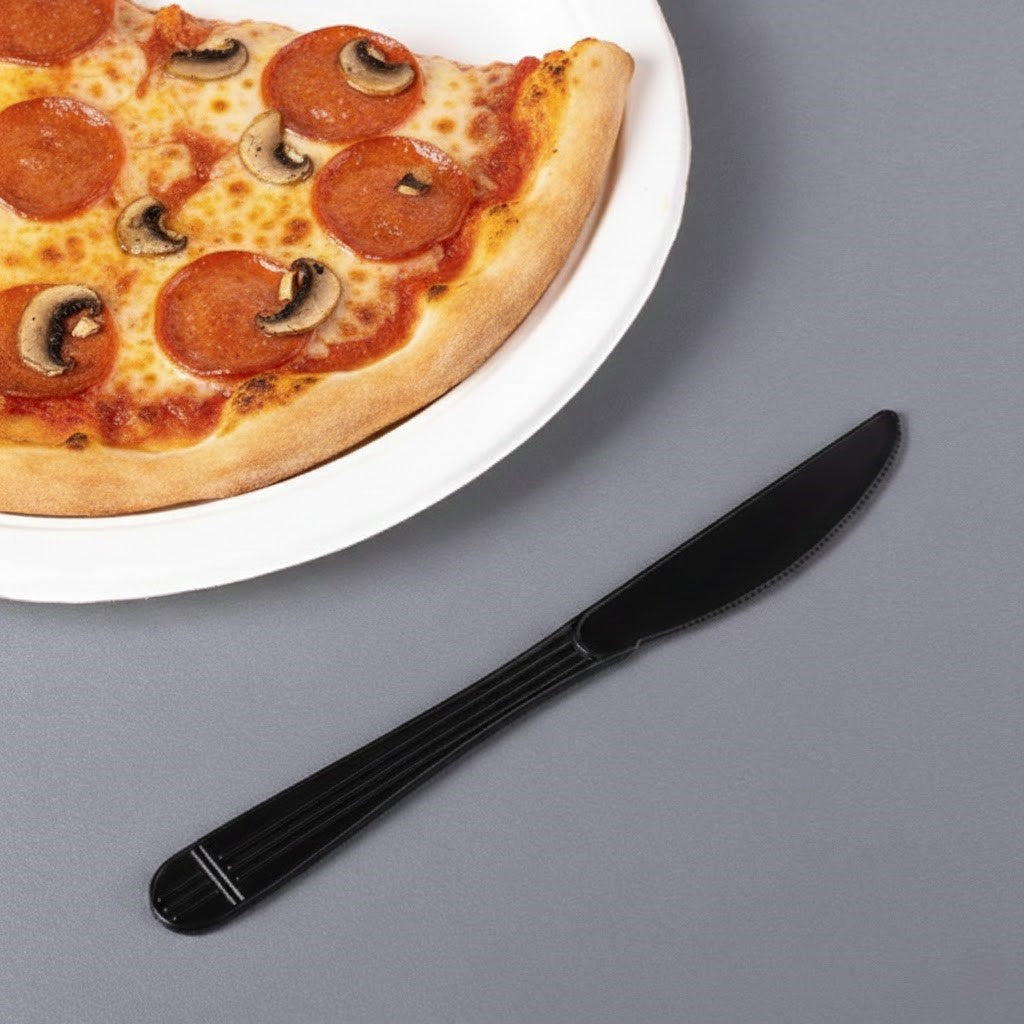 [1,000 ct] PP Plastic Premium Extra Heavy Weight Knives, Black