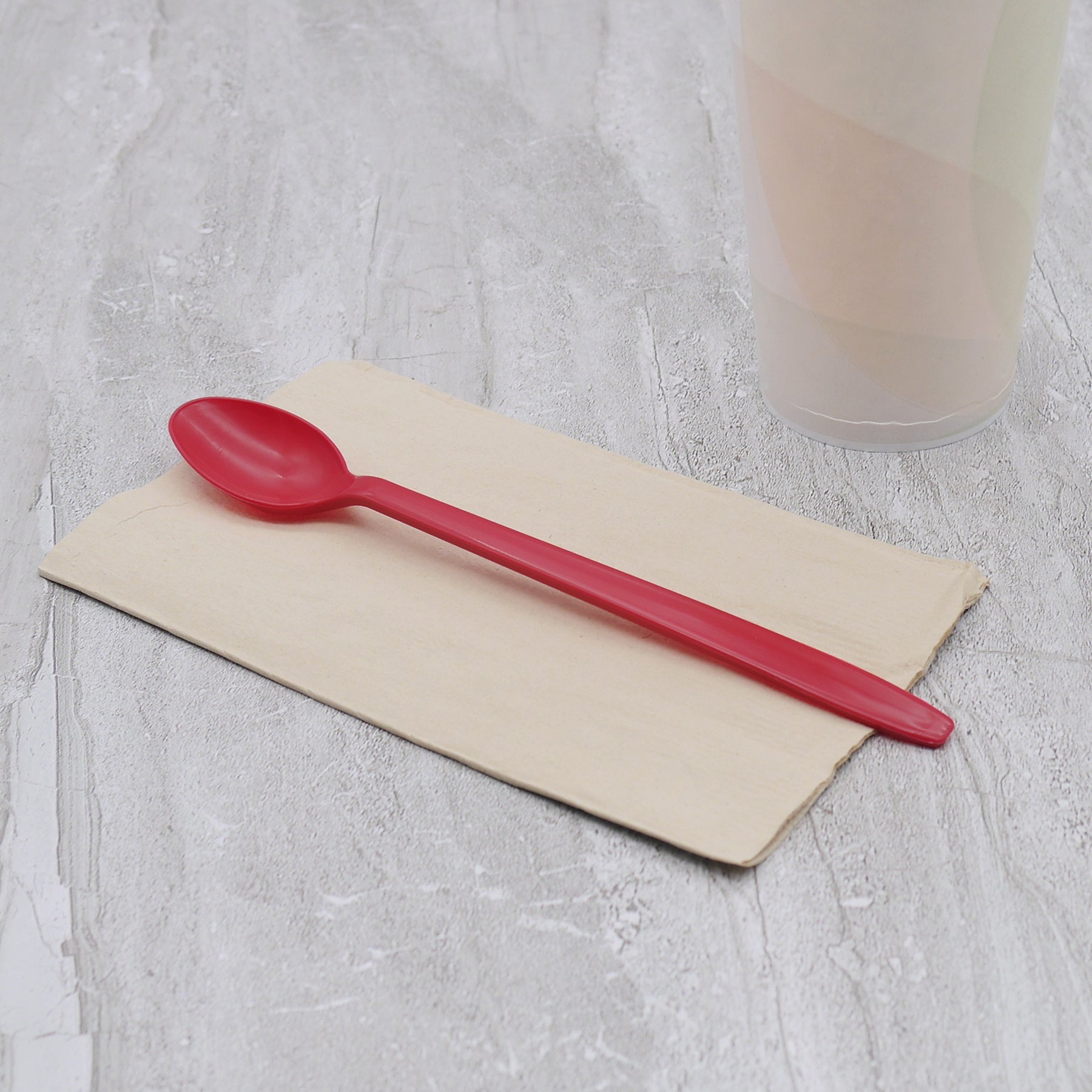 [1,000 ct] PP Plastic Heavy Weight Soda Spoons, Red