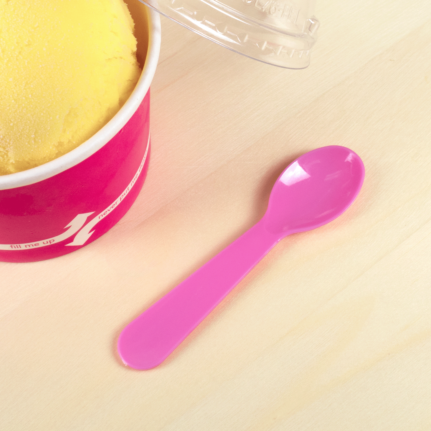 [4,000 ct] PS Plastic Tasting Spoon, Pink