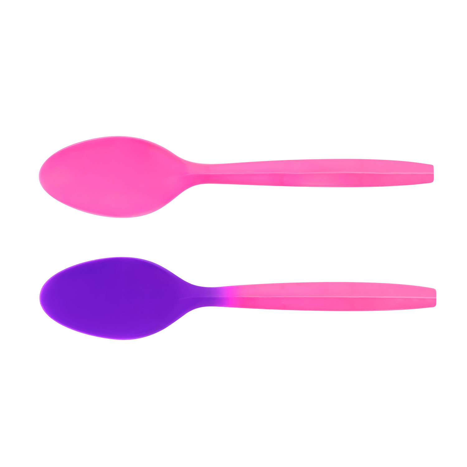 [1,000 ct] PP Plastic Medium Weight Color Changing Tea Spoons, Pink to Purple