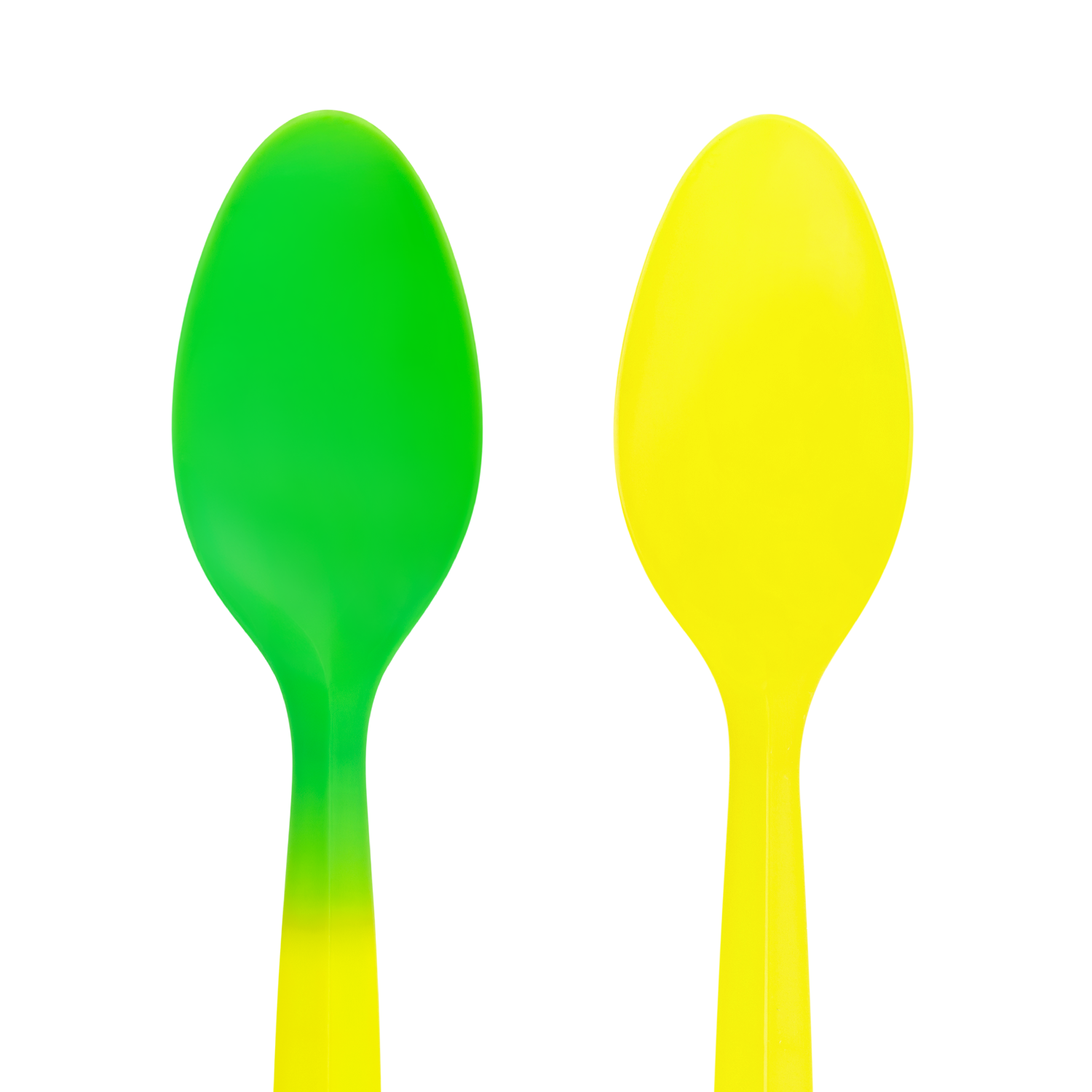 [1,000 ct] PP Plastic Medium Weight Color Changing Tea Spoons, Yellow to Green