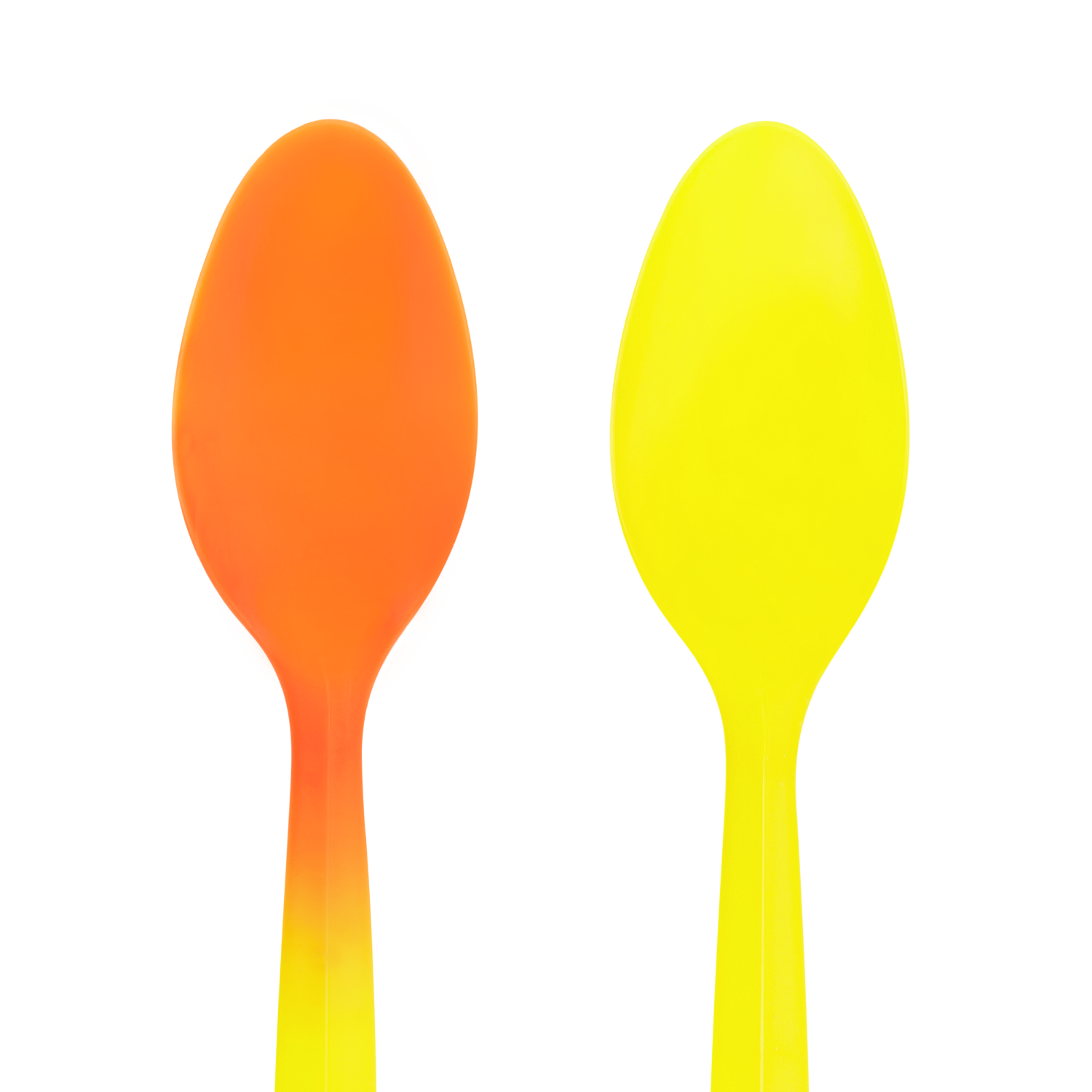 [1,000 ct] PP Plastic Medium Weight Color Changing Tea Spoons, Yellow to Orange