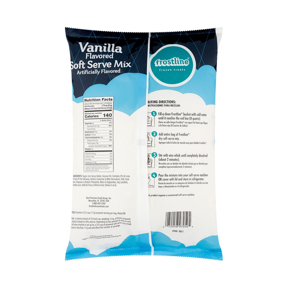 Frostline Vanilla Soft Serve Mix Bag (6 lbs) LollicupStore
