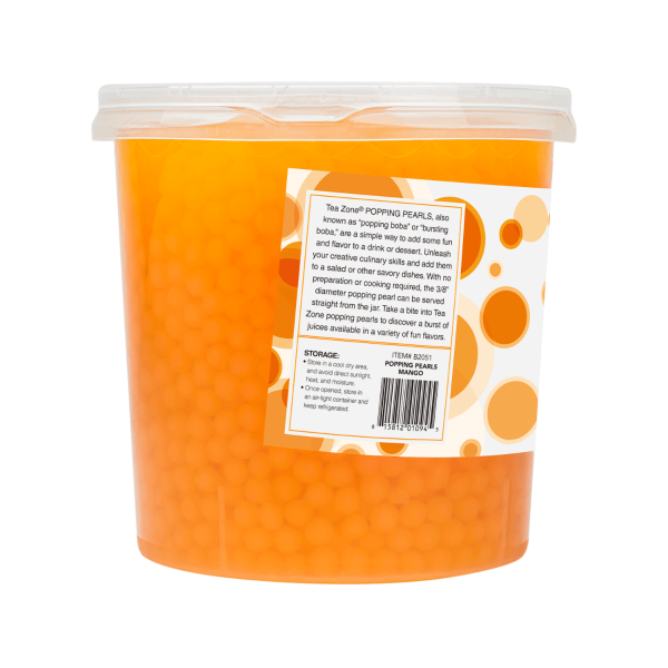 Tea Zone Mango Popping Pearls - Jar (7 lbs)