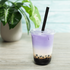 Clear U-Shape Karat 20oz PET Clear Cup with taro tea and boba