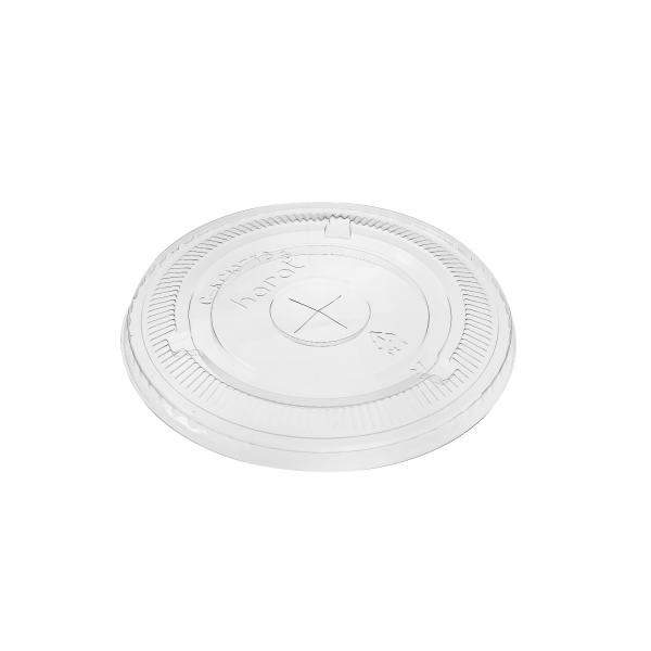 Clear Karat 104.5mm PET Plastic Flat Lids