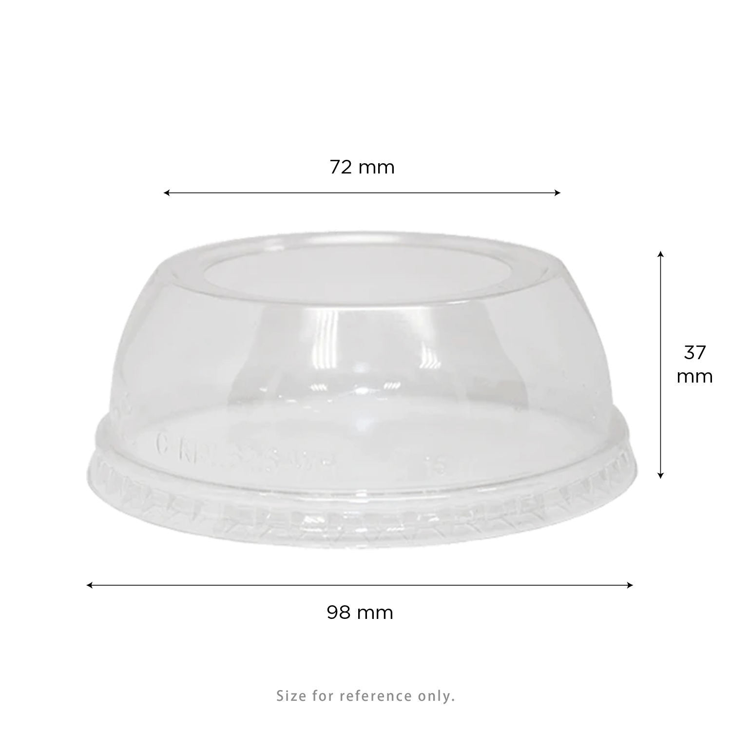 Karat 98mm PET Plastic Dome Lids, Wide Opening - 1,000 pcs