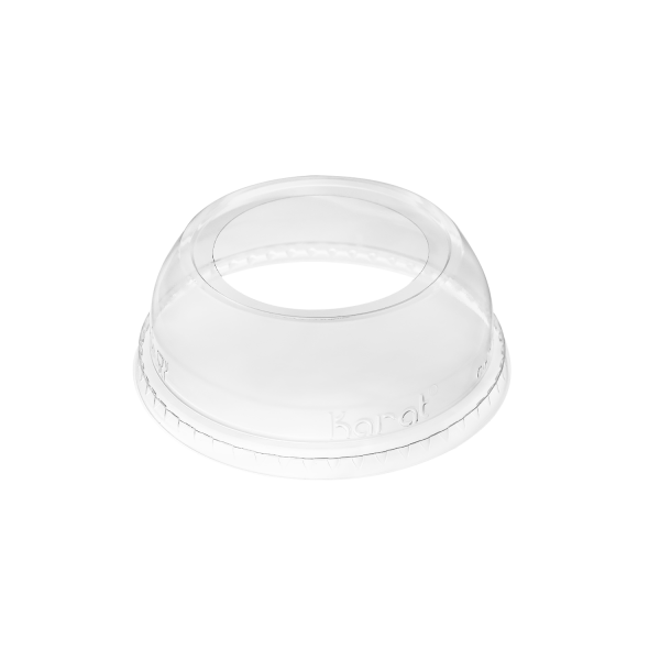 Clear Wide Opening Karat 98mm PET Plastic Dome Lids