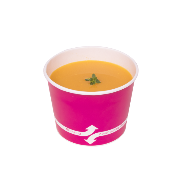 Pink Karat 16oz Food Containers with soup