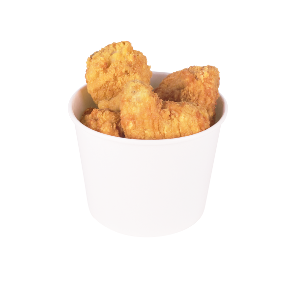 White Karat 32oz Food Containers with fried chicken inside