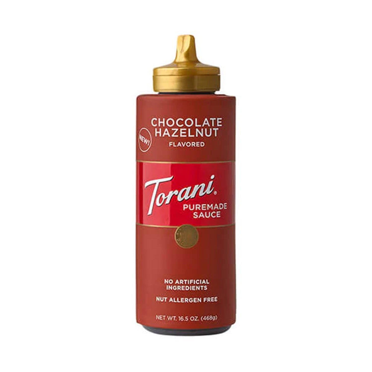 Torani Chocolate Hazelnut Puremade Sauce Bottle (16.5oz)