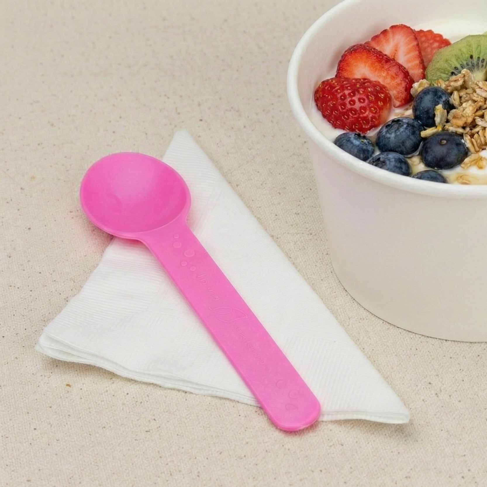 Heavy Weight Bio-Based Spoons, Pink - 1,000 pcs