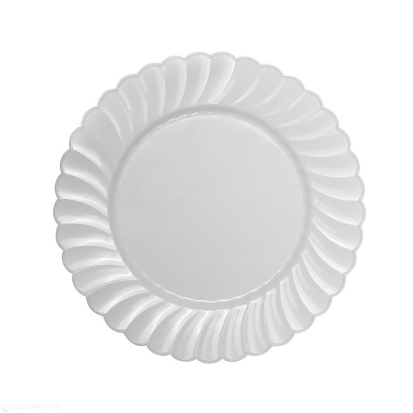 [100ct-240ct] Scalloped Plastic Plates | PS | 7”- 10.25”