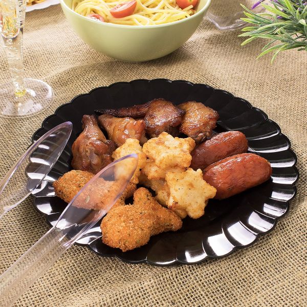 [100ct-240ct] Scalloped Plastic Plates | PS | 7”- 10.25”
