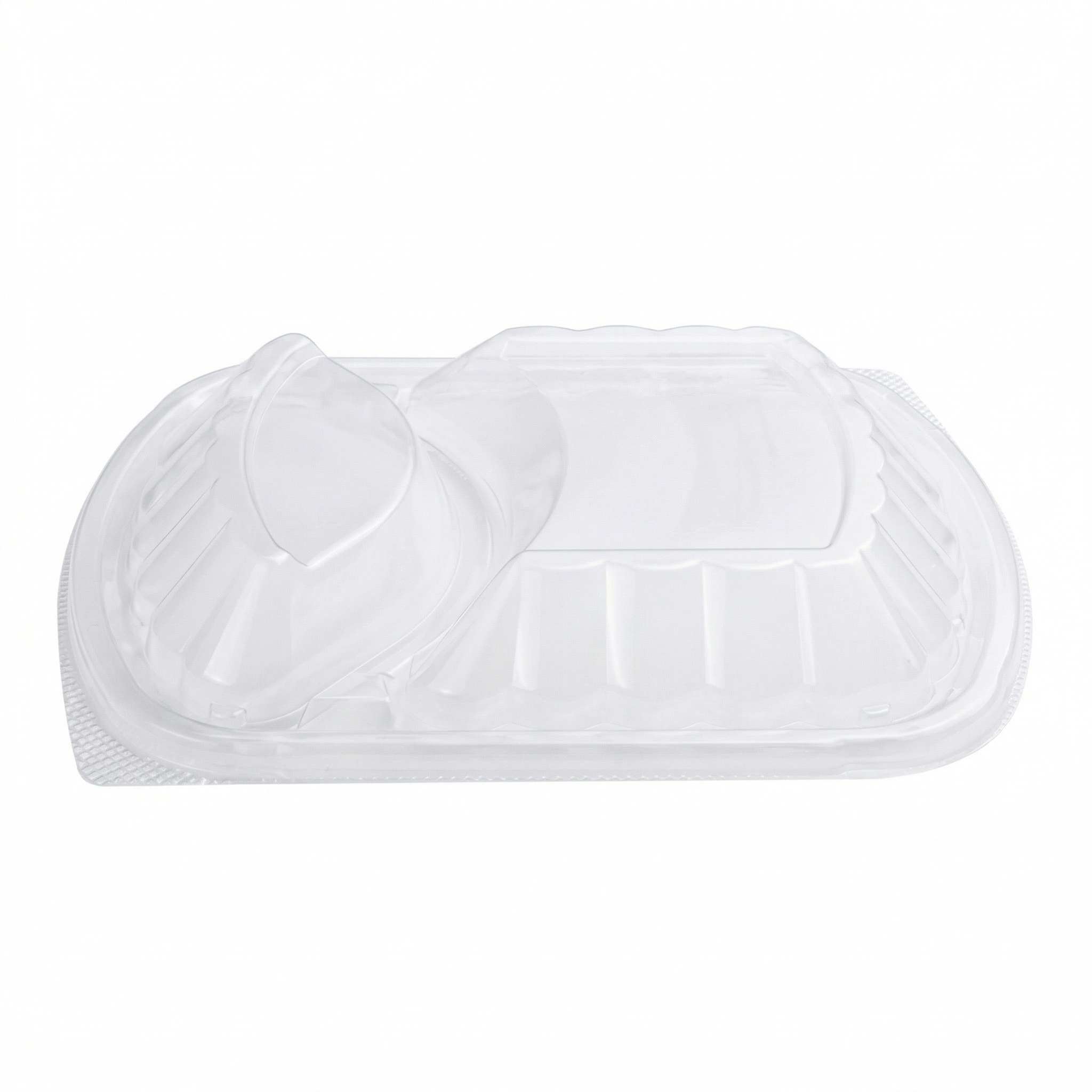 [300 ct] OPS Lid for 36 oz Microwaveable Take-Out Box | 2-Compartment | Clear