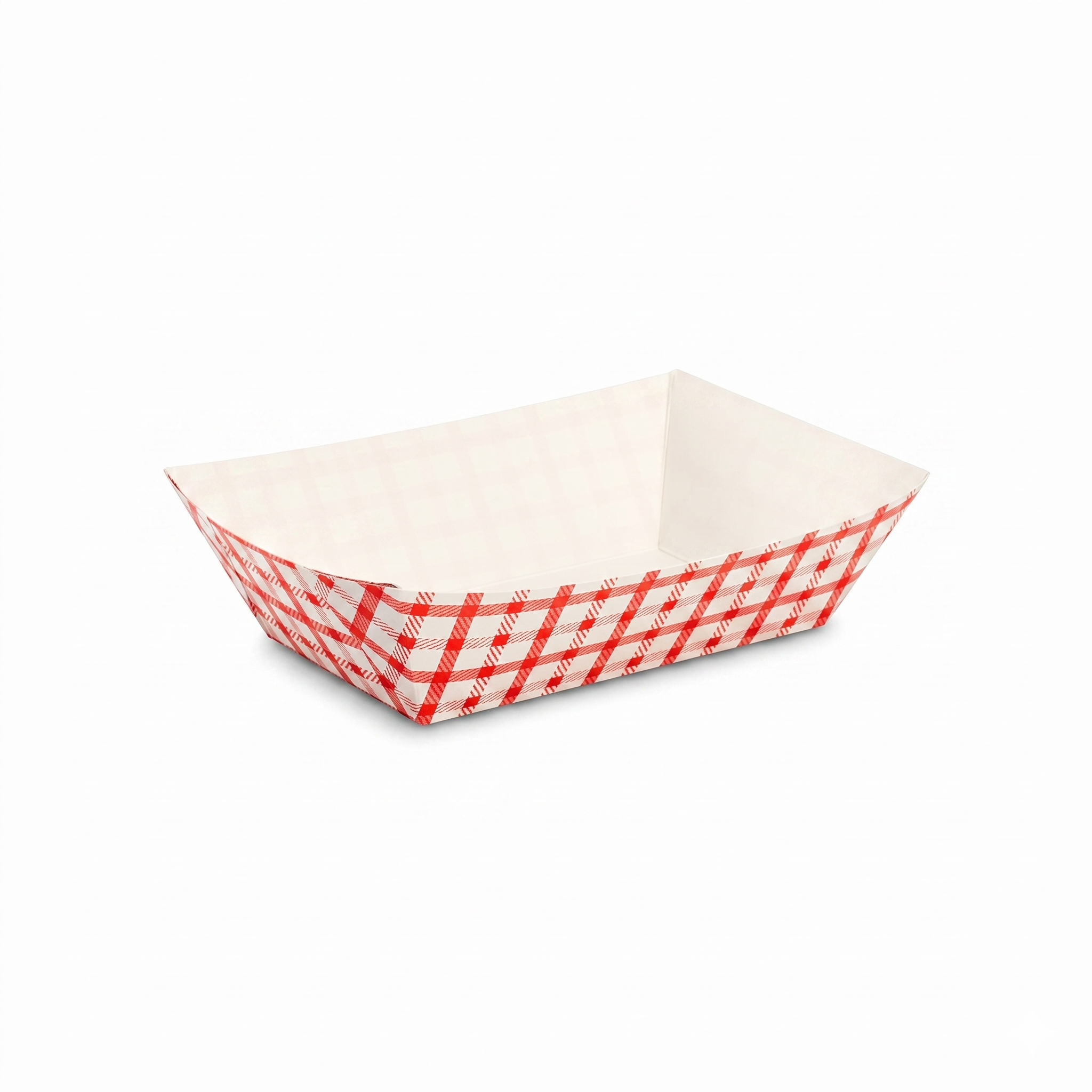 [500 ct] 3.0 lb Food Tray | Shepherd's Check Red Pattern