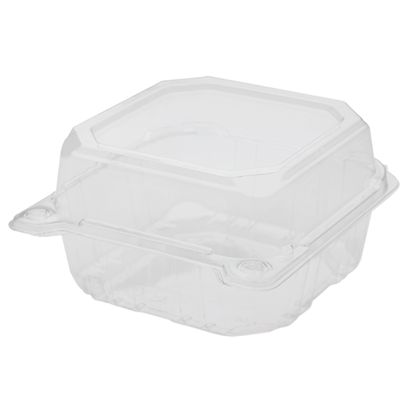 Clear Karat 6''x6'' PET Plastic Hinged Containers